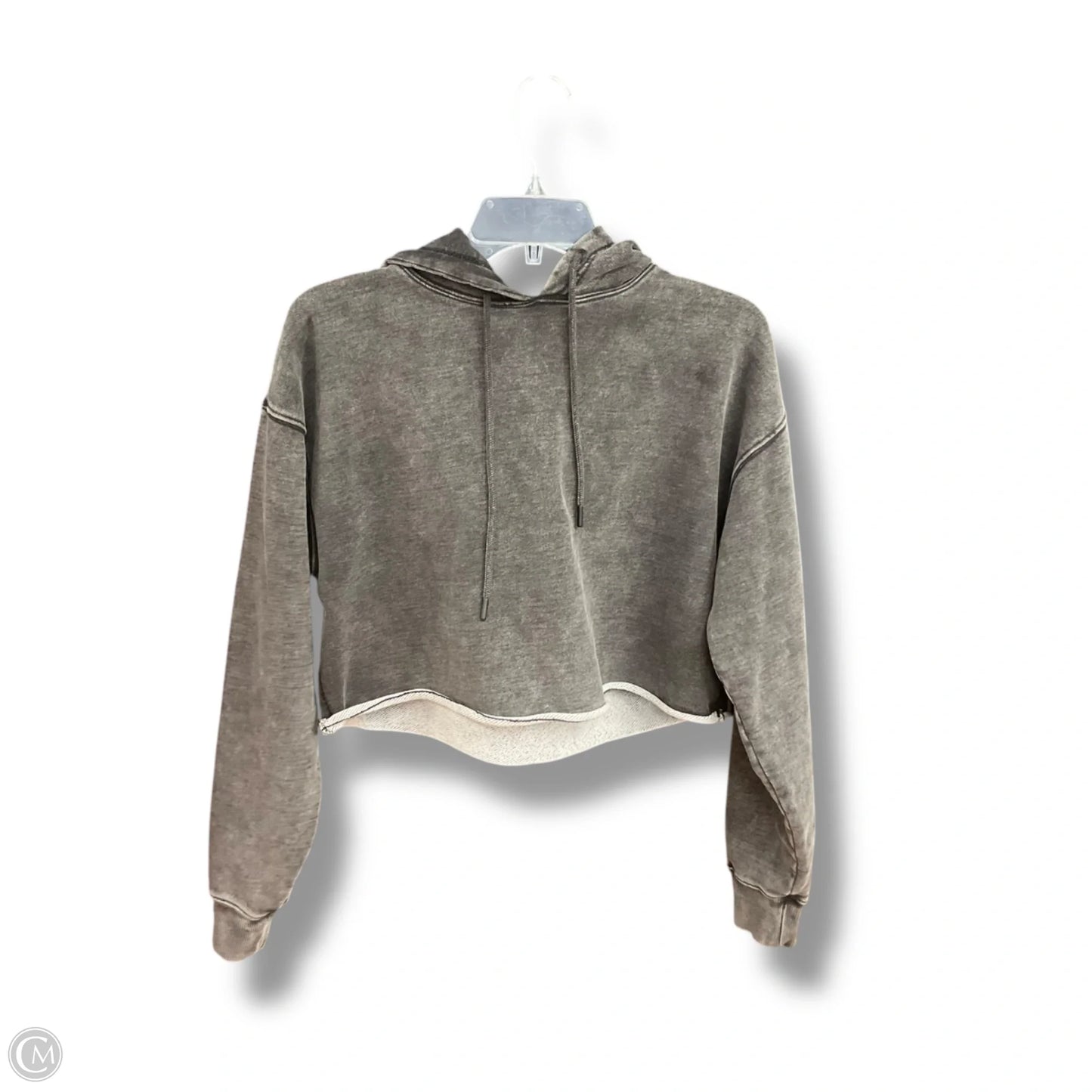 Sweatshirt Hoodie By Good American In Grey, Size: Xs