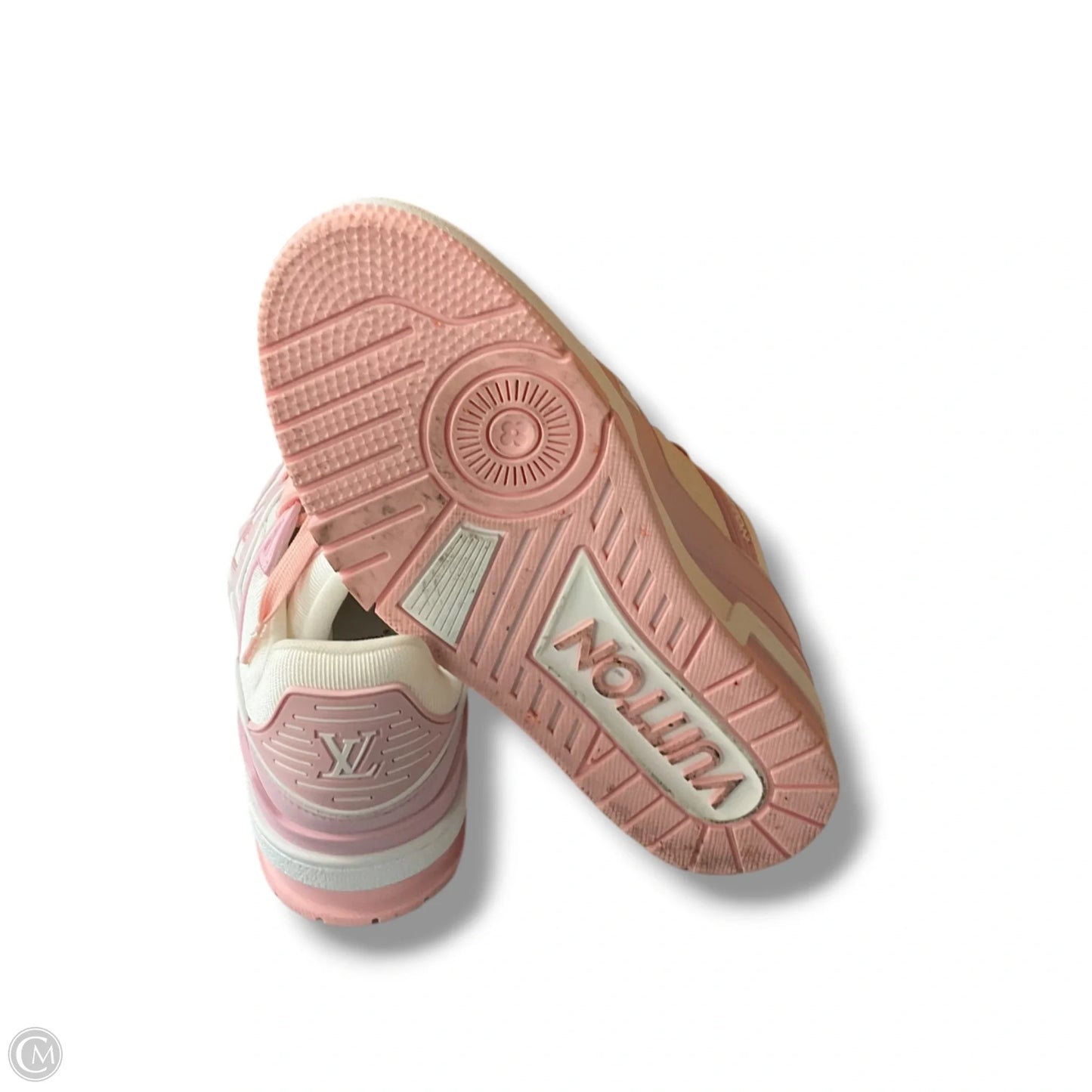 Shoes Luxury Designer By Louis Vuitton In Pink & White, Size: 8