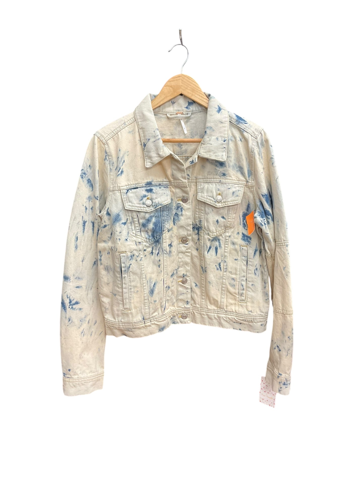 Jacket Denim By Free People In Blue Denim, Size: L