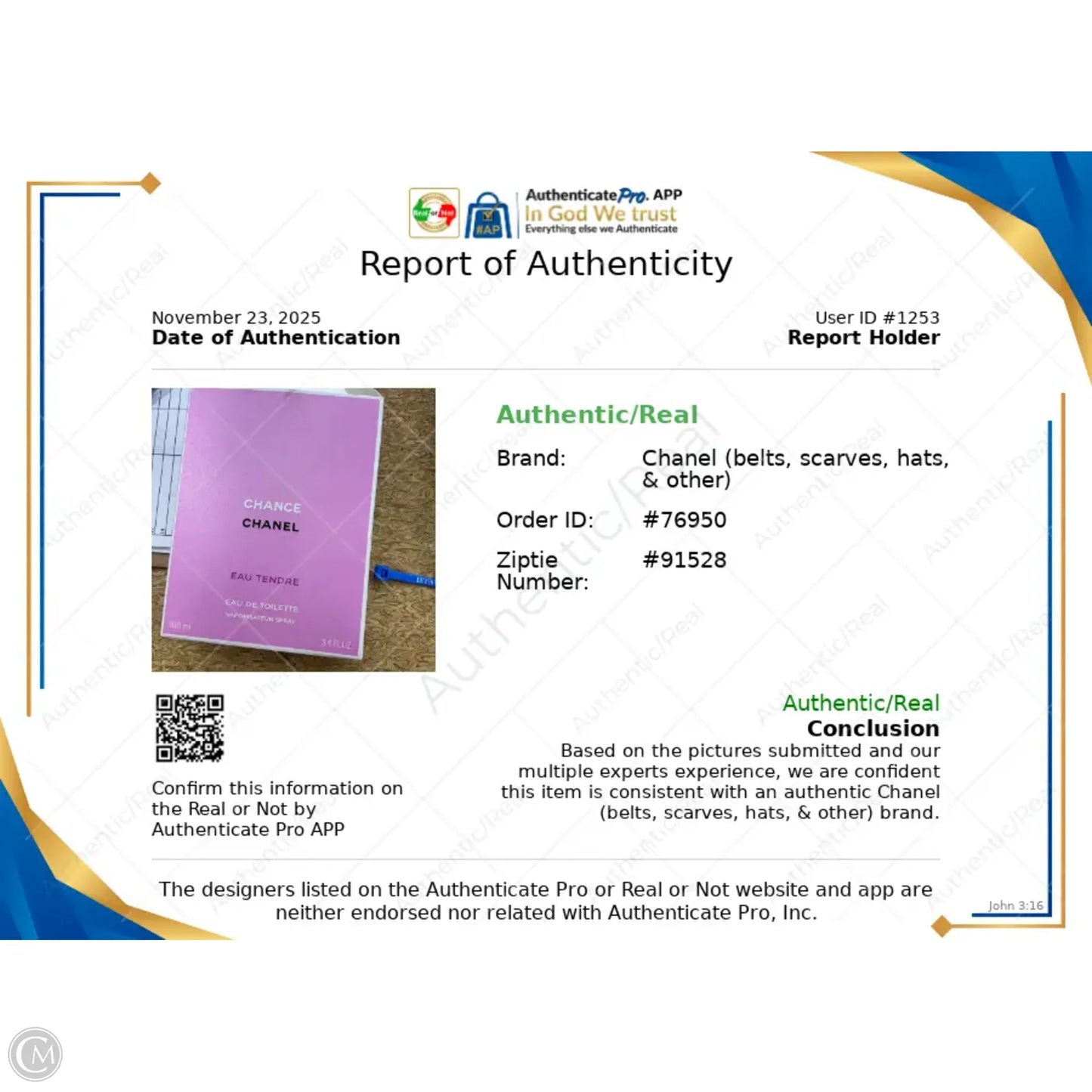 Fragrance Luxury Designer By Chanel, Size: Medium