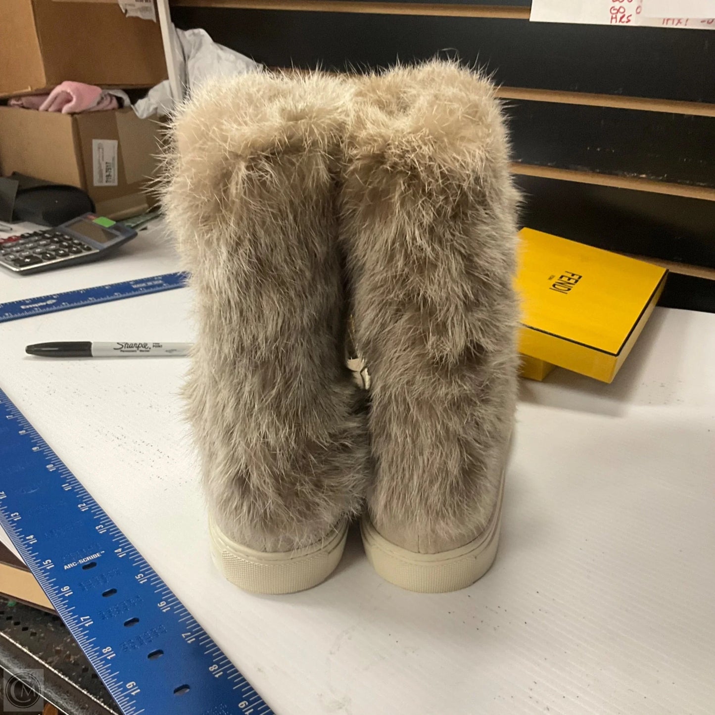 Boots Designer By Tory Burch In Beige, Size: 9