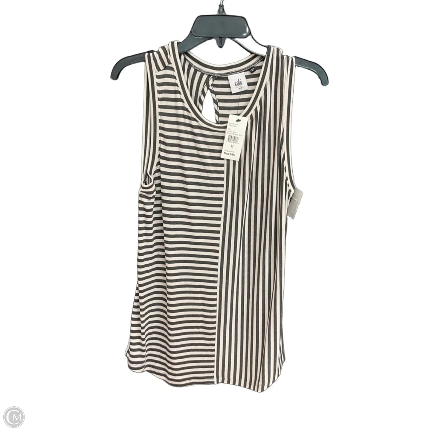 Top Sleeveless By Cabi In Striped Pattern, Size: M