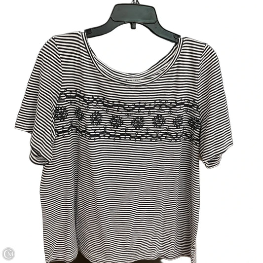 Top Short Sleeve By Talbots In Striped Pattern, Size: 1x