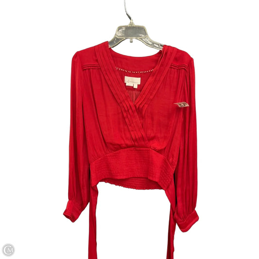 Top Long Sleeve By Anthropologie In Red, Size: S
