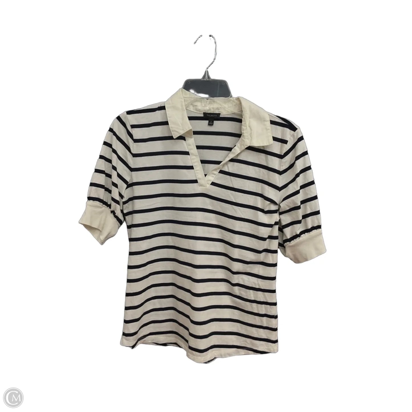 Top Short Sleeve By Talbots In Striped Pattern, Size: S