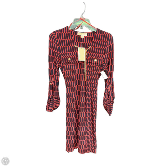 Dress Casual Midi By Michael By Michael Kors In Blue & Red, Size: M