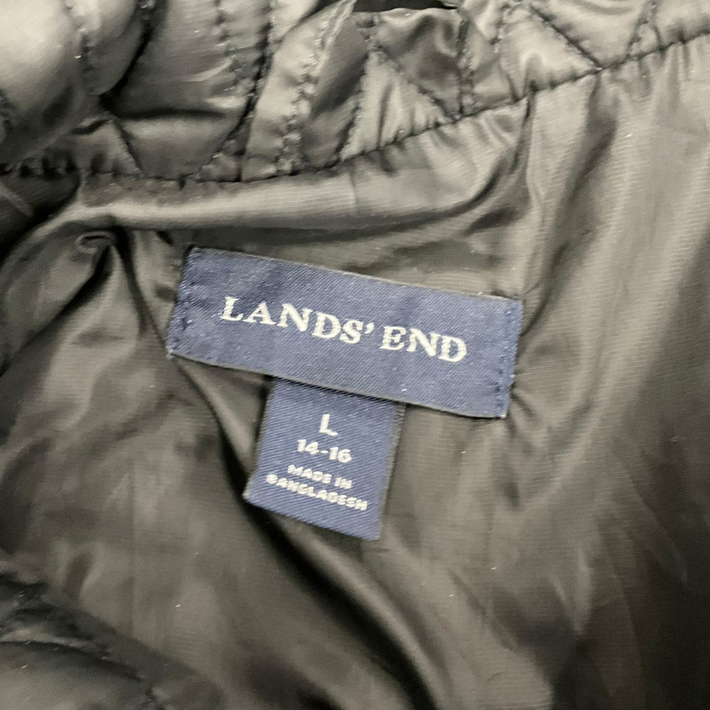 Vest Puffer & Quilted By Lands End In Black, Size: Xl