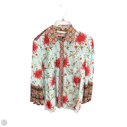 Blouse Designer By Alice + Olivia In Blue, Size: S