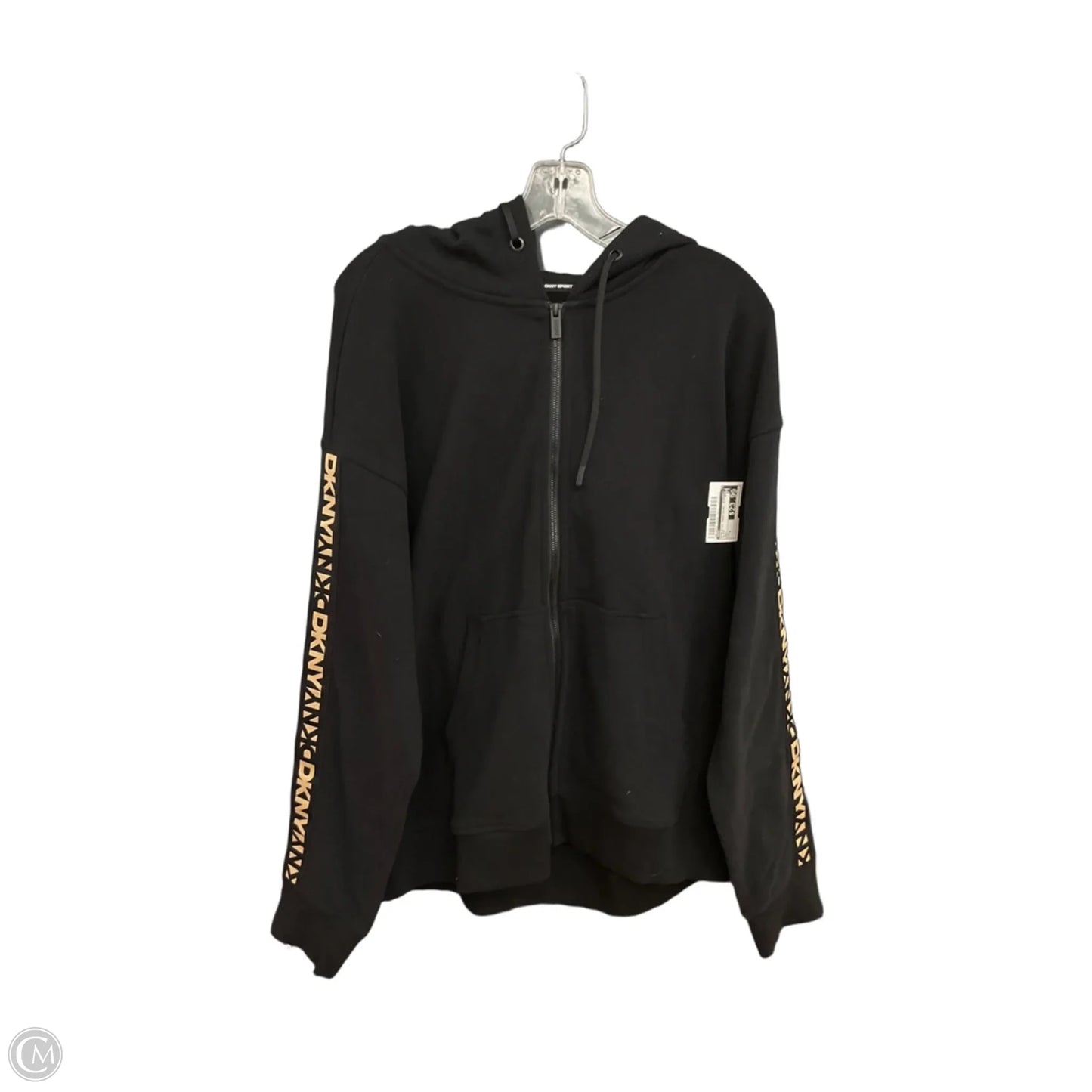 Athletic Sweatshirt Hoodie By Dkny In Black, Size: L