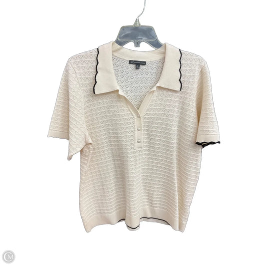 Top Short Sleeve By Adrianna Papell In Cream, Size: 1x