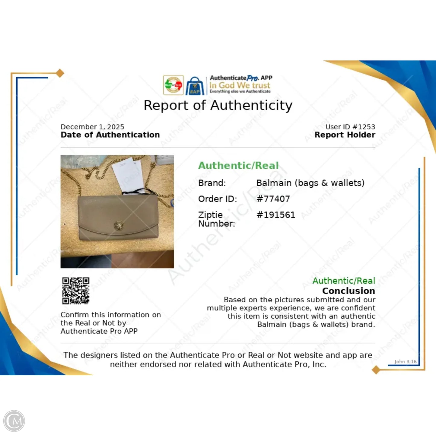 Crossbody Luxury Designer By Balmain, Size: Small