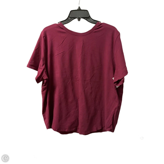 Athletic Top Short Sleeve By Lululemon In Red, Size: 20