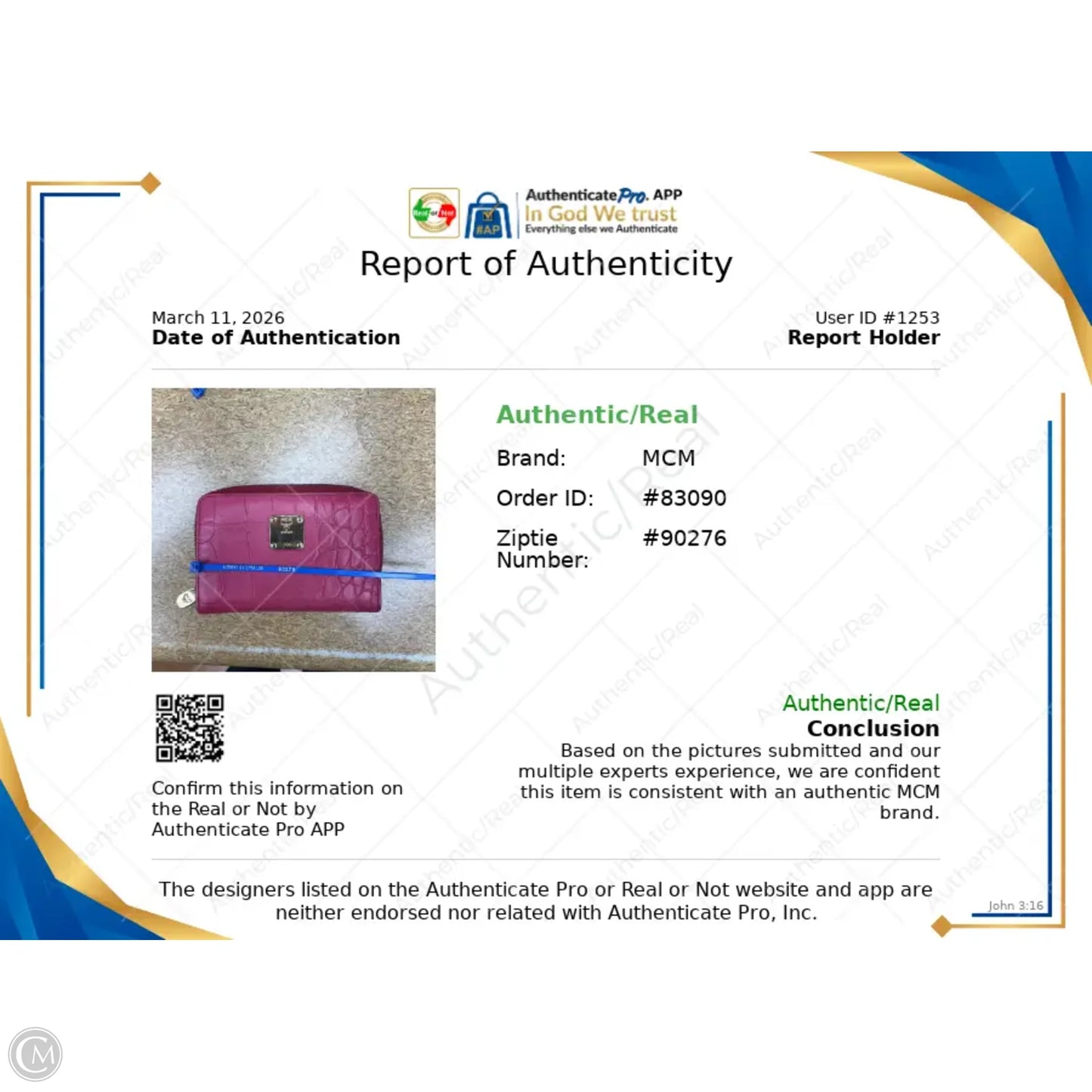 Wallet Luxury Designer By Mcm, Size: Medium