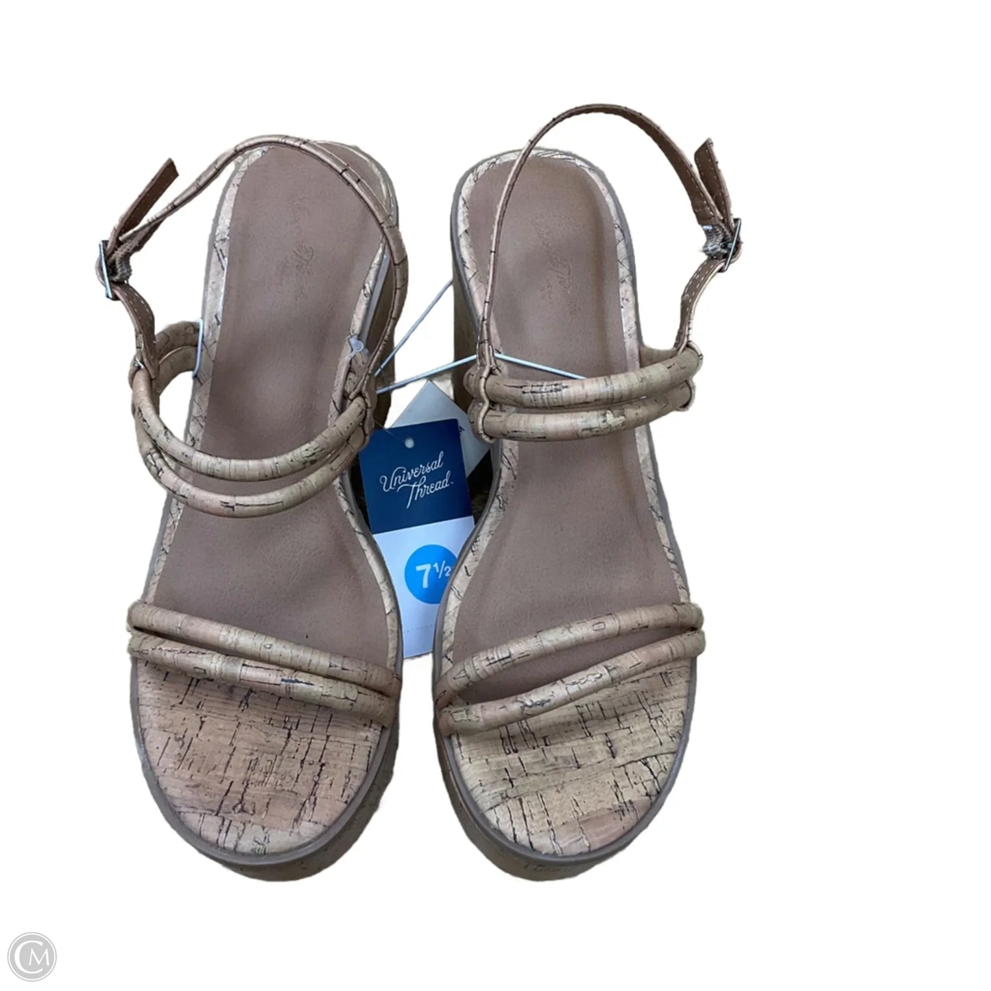 Sandals Heels Block By Universal Thread In Beige, Size: 7.5
