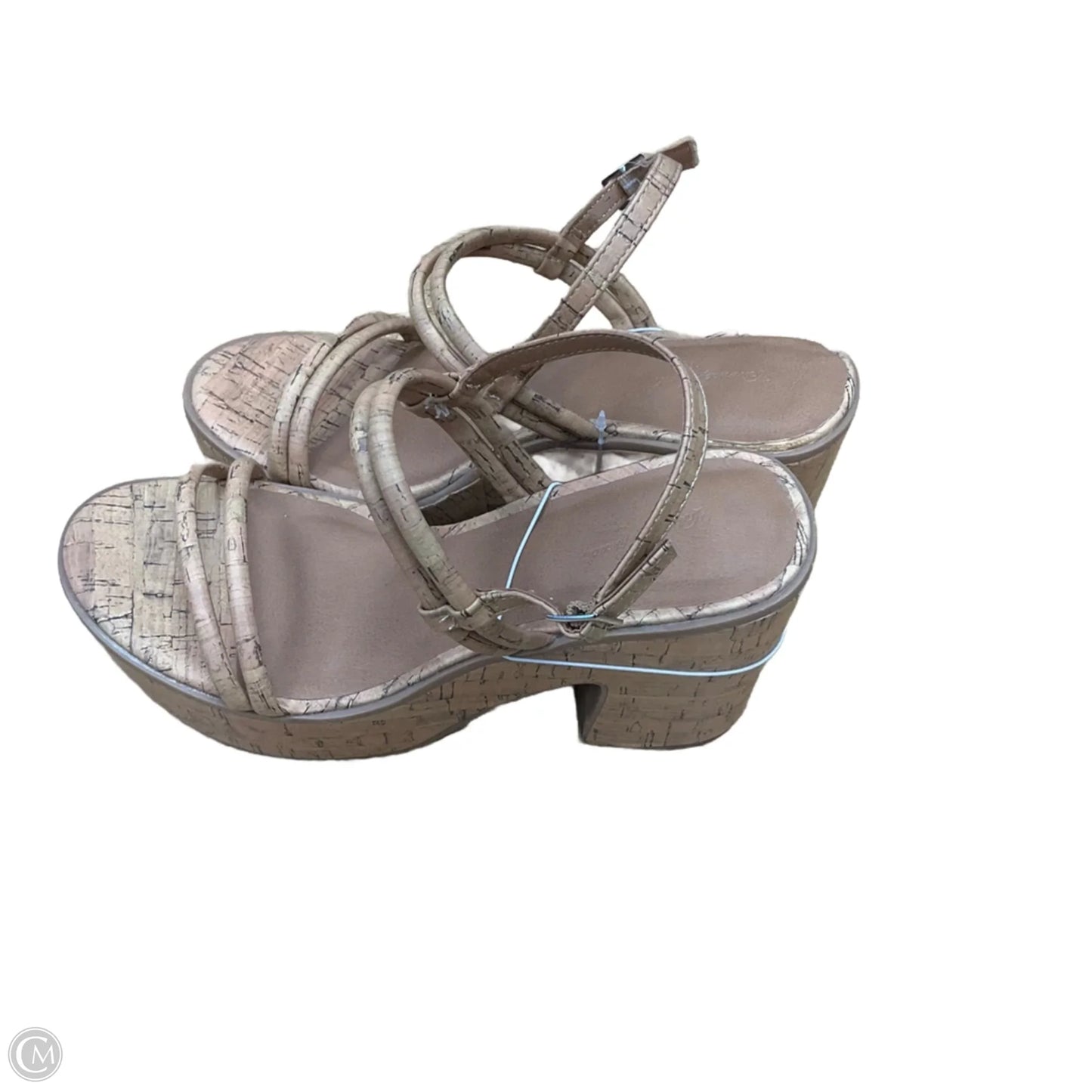 Sandals Heels Block By Universal Thread In Beige, Size: 7.5