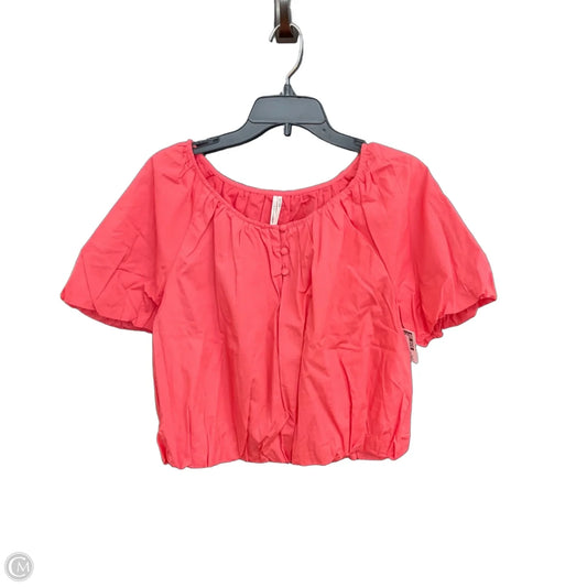 Top Short Sleeve By Anthropologie In Pink, Size: M