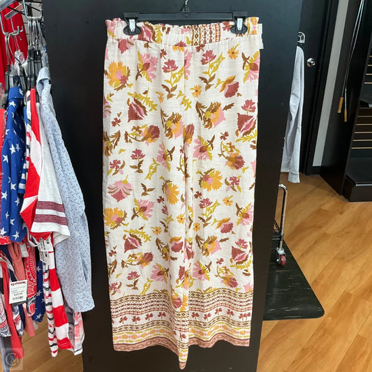 Pants Linen By Good Luck Gem In Floral Print, Size: M