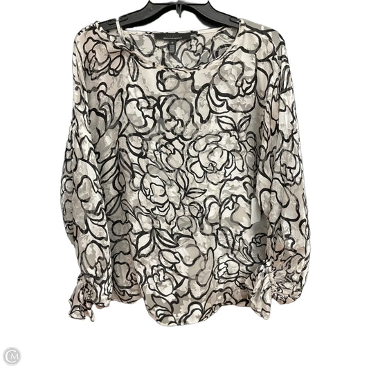 Top Long Sleeve By White House Black Market In Black & White, Size: M
