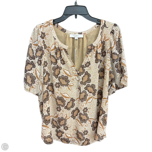 Top Short Sleeve By Loft In Brown, Size: Xl