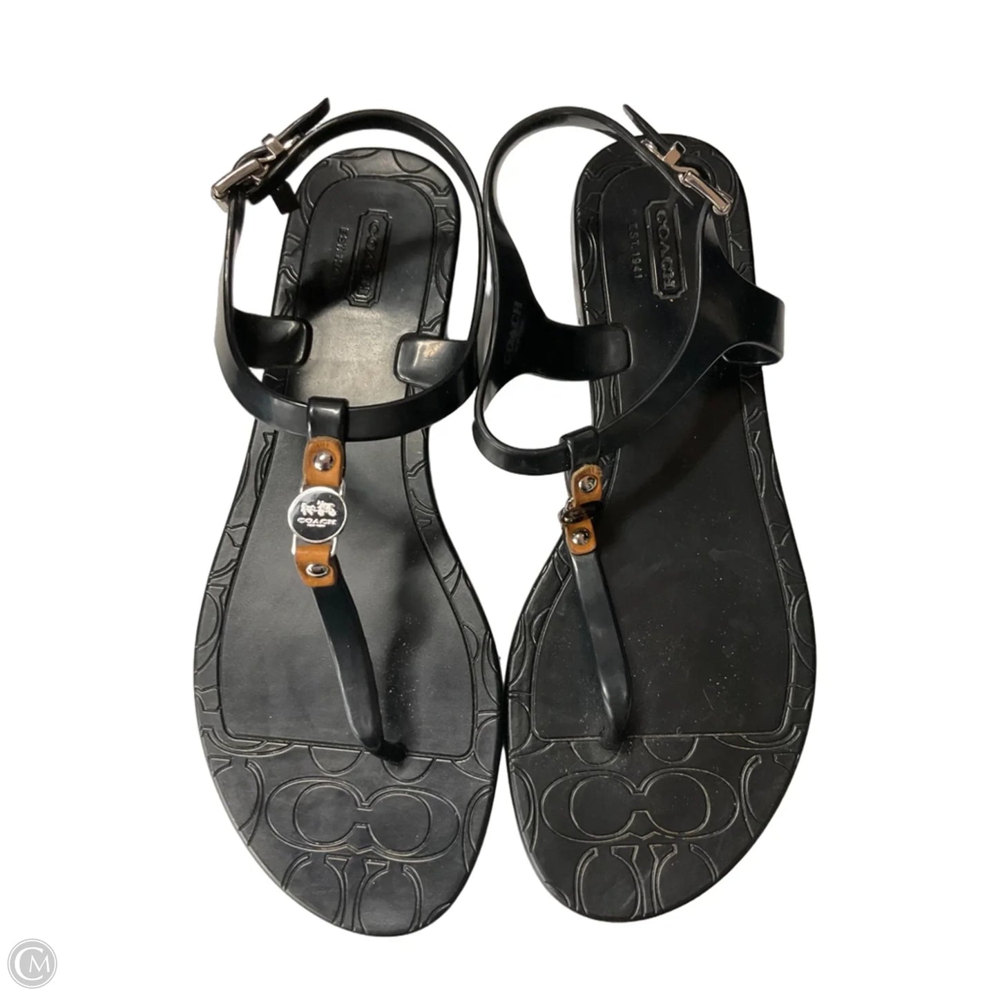 Sandals Designer By Coach In Black, Size: 8