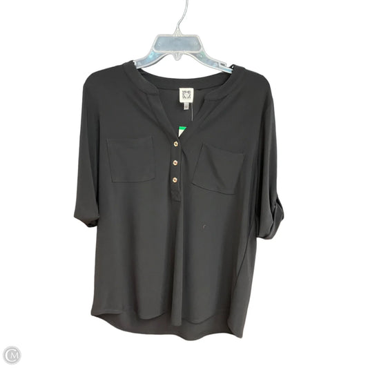 Top 3/4 Sleeve By Anne Klein In Black, Size: L