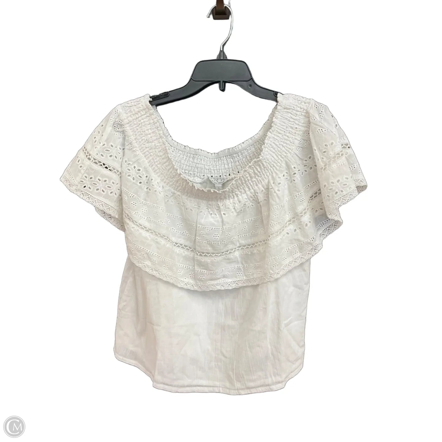Top Short Sleeve By Sofia By Sofia Vergara In White, Size: L