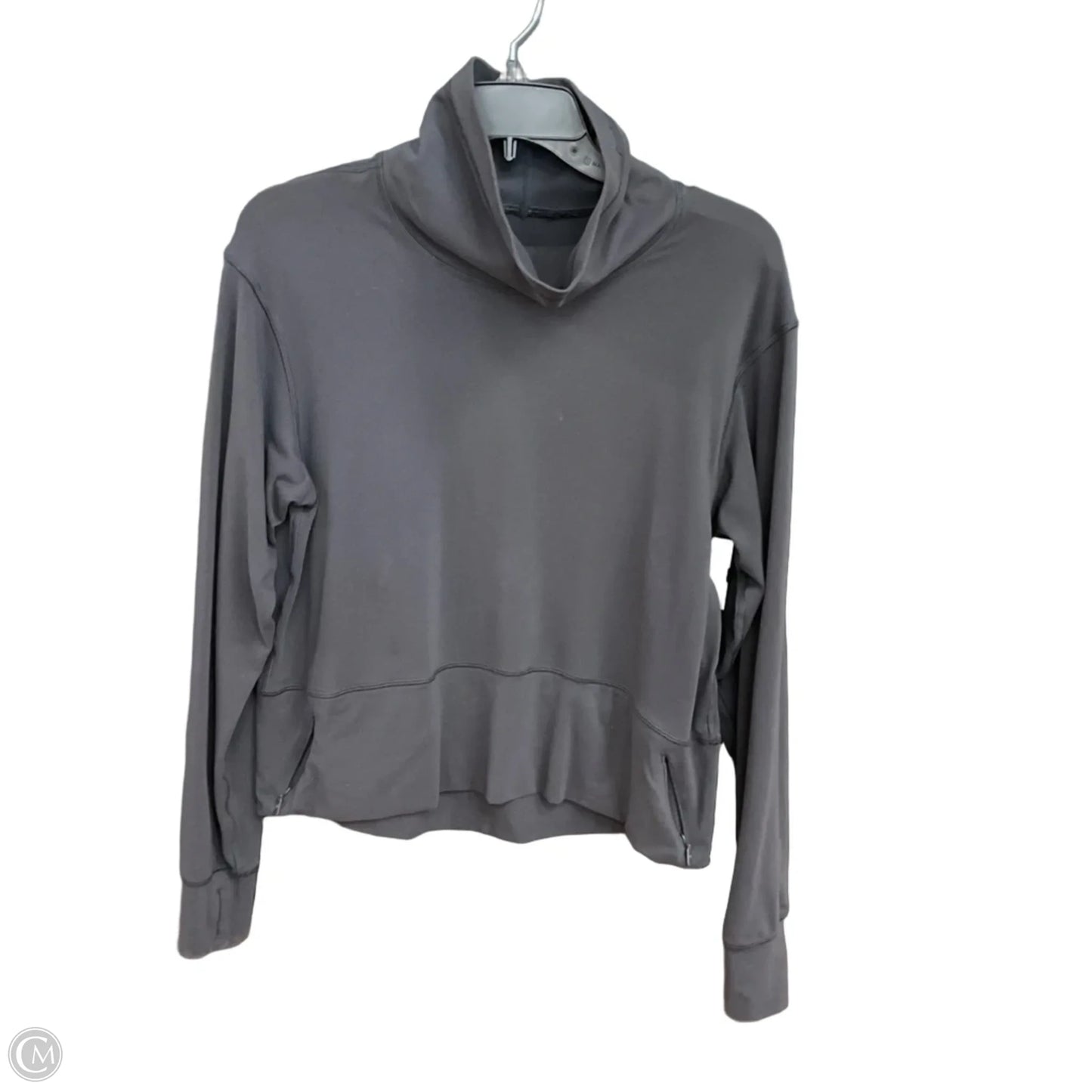 Athletic Top Long Sleeve Collar By Lululemon In Black, Size: S