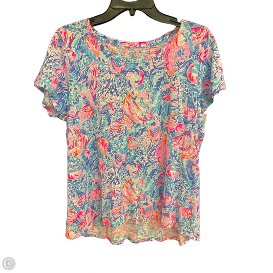 Top Short Sleeve Designer By Lilly Pulitzer In Multi-colored, Size: L