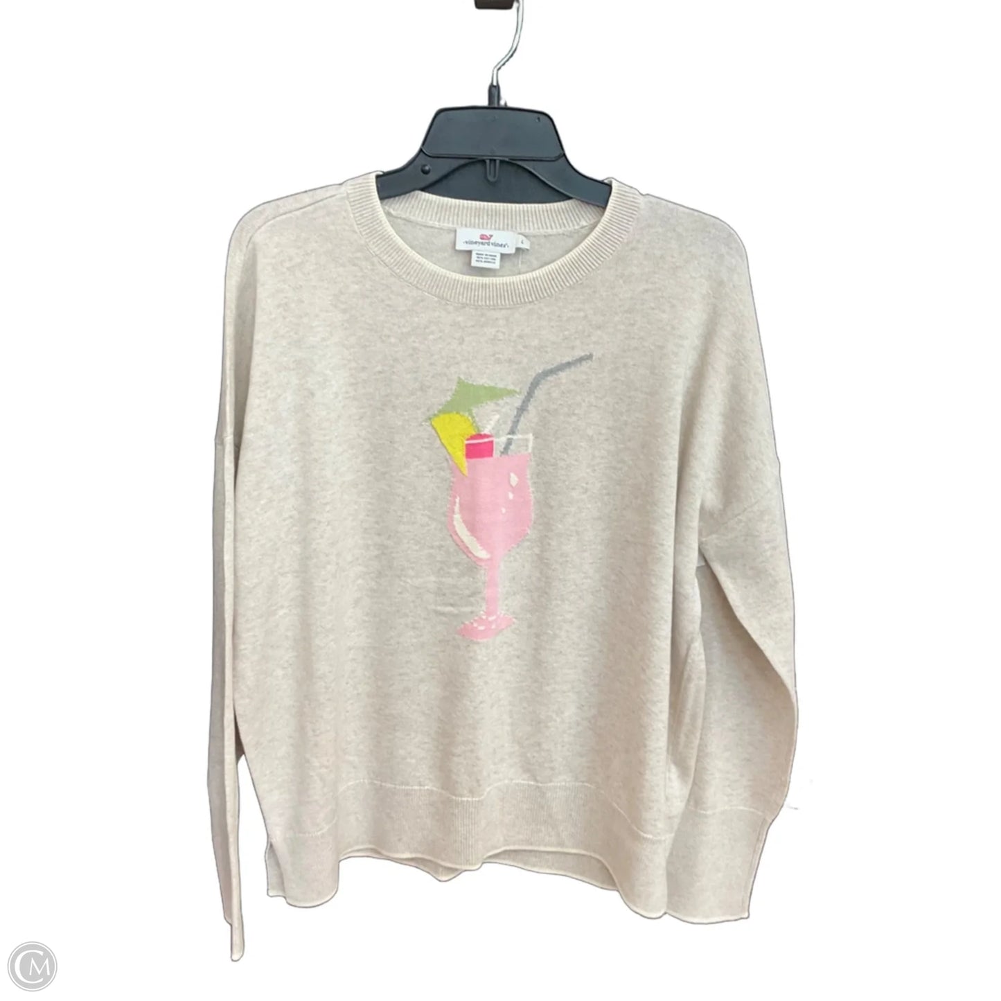 Top Long Sleeve By Vineyard Vines In Beige, Size: L