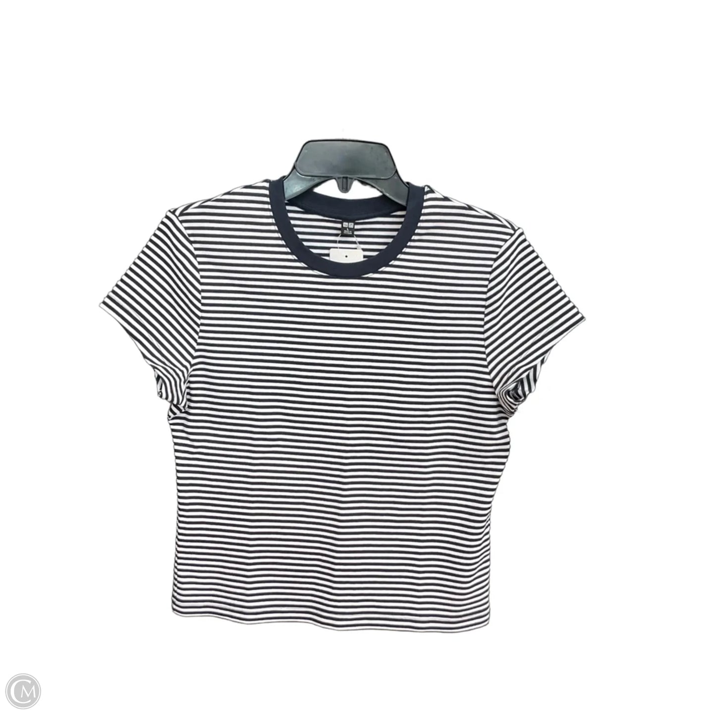 Top Short Sleeve By Uniqlo In Striped Pattern, Size: L