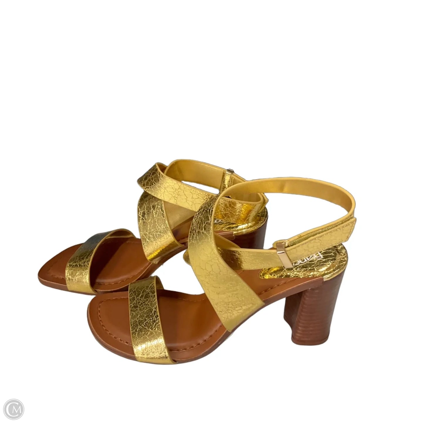 Sandals Heels Block By Franco Sarto In Gold, Size: 6