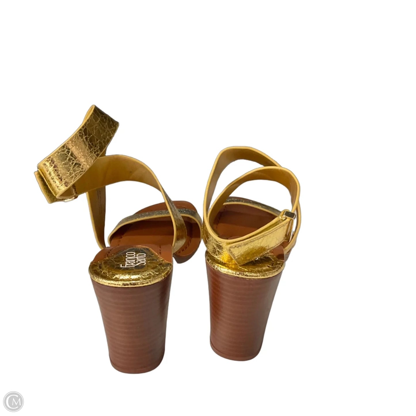 Sandals Heels Block By Franco Sarto In Gold, Size: 6