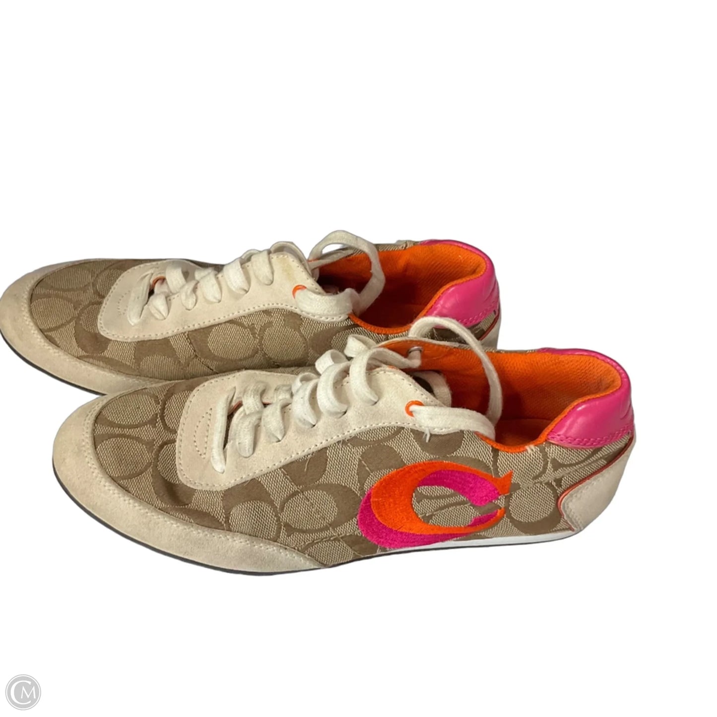 Shoes Designer By Coach In Brown & Pink, Size: 8