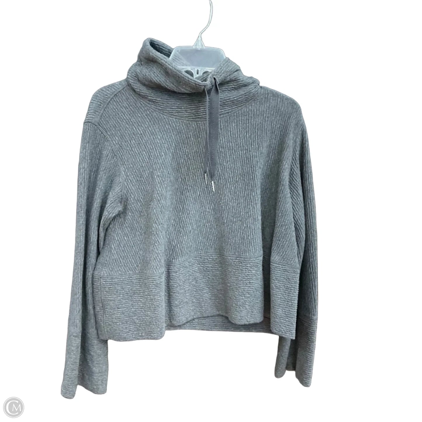 Athletic Top Long Sleeve Collar By Lululemon In Grey, Size: Xs