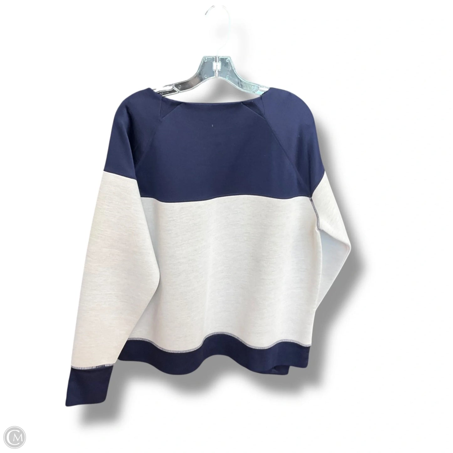 Sweatshirt Crewneck By Athleta In Blue & Grey, Size: 1x