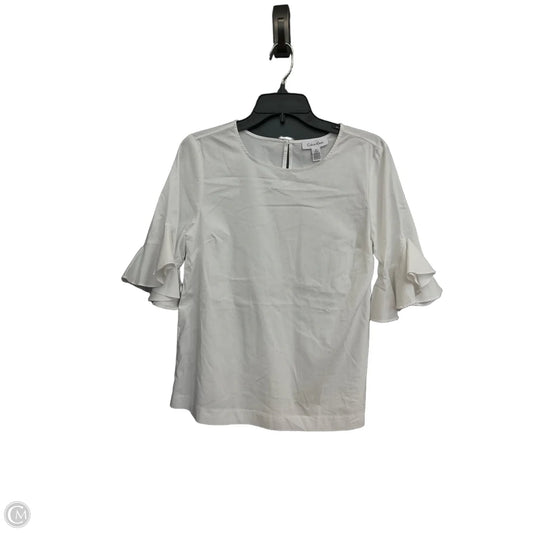 Top Short Sleeve By Calvin Klein In White, Size: S