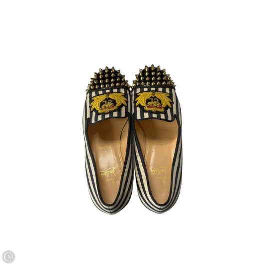 Shoes Luxury Designer By Christian Louboutin In Black & White, Size: 9