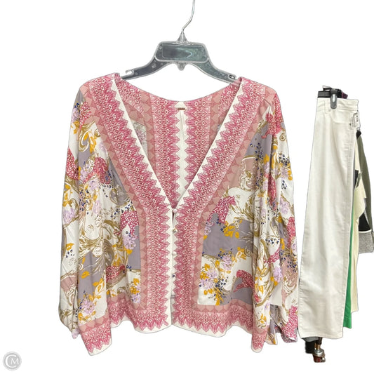 Top 3/4 Sleeve By Free People In Multi-colored, Size: M