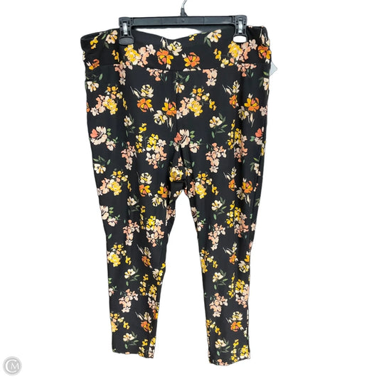 Athletic Leggings By Terra & Sky In Floral Print, Size: 2x
