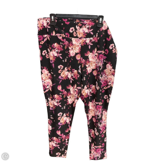 Athletic Leggings By Terra & Sky In Floral Print, Size: 2x