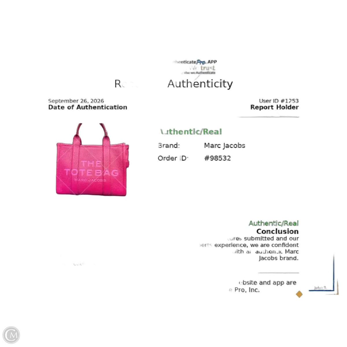 Tote Luxury Designer By Marc Jacobs, Size: Medium