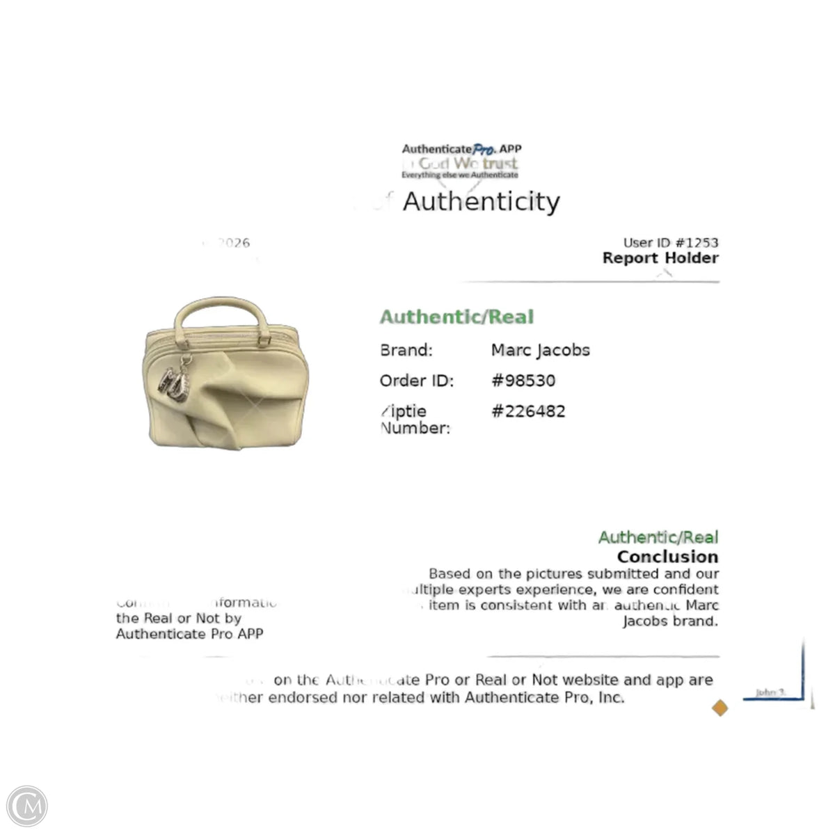 Crossbody Luxury Designer By Marc Jacobs, Size: Small