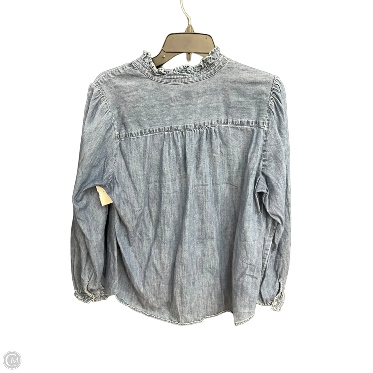 Top Long Sleeve By Loft In Blue Denim, Size: L