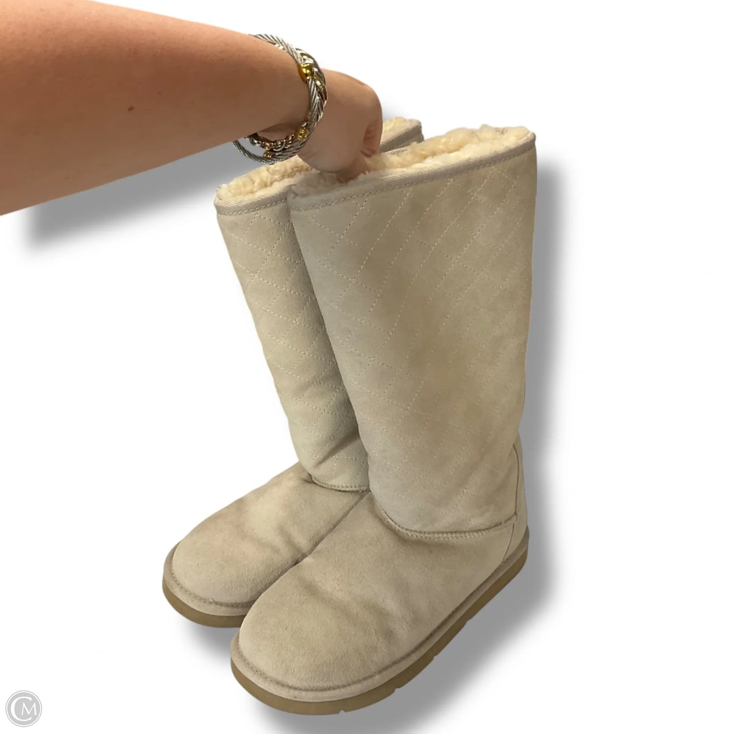 Boots Designer By Ugg In Beige, Size: 8