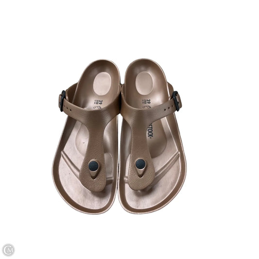 Sandals Flip Flops By Birkenstock In Bronze, Size: 8