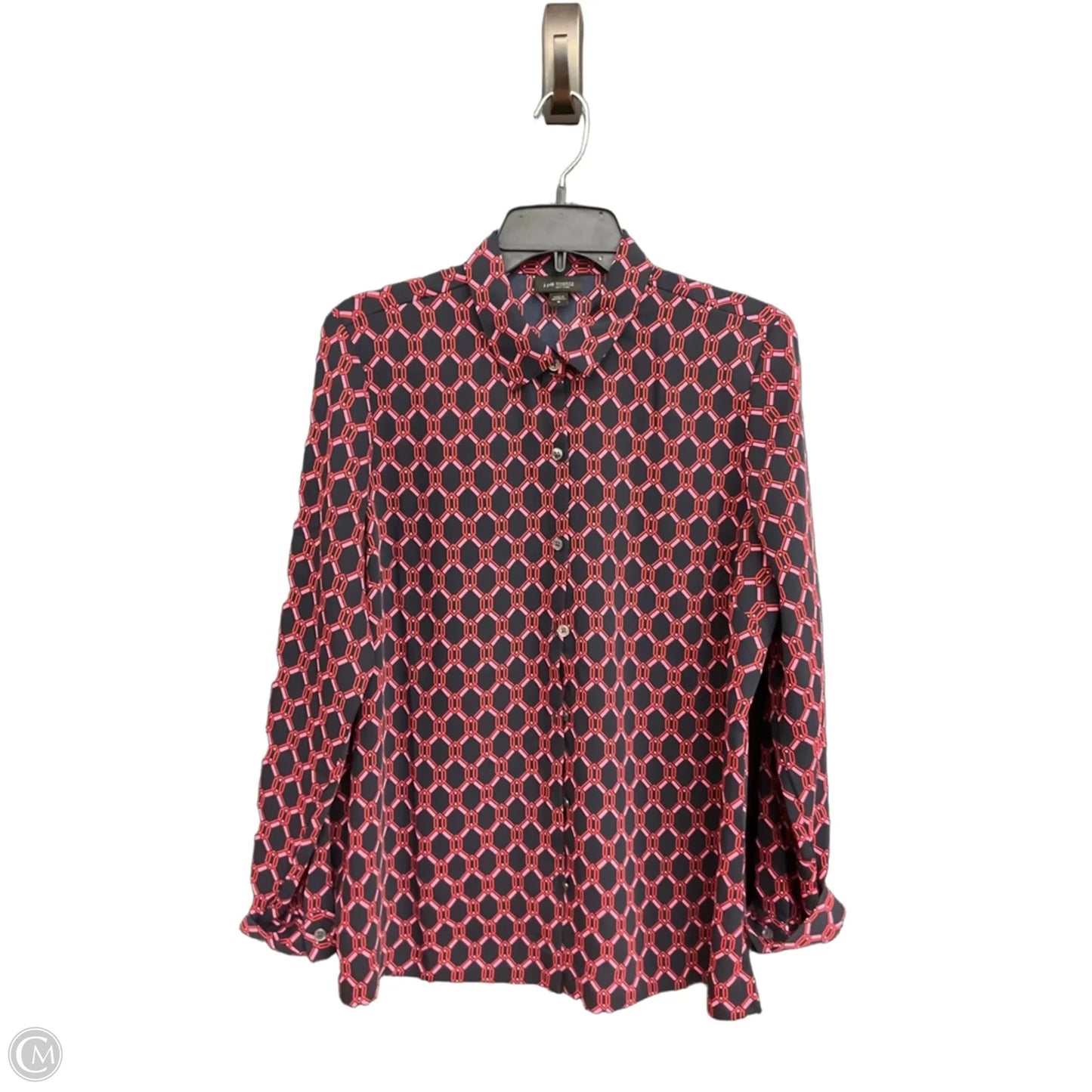 Blouse Long Sleeve By J. Jill In Blue & Pink, Size: M