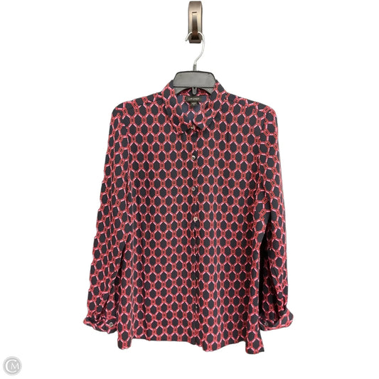 Blouse Long Sleeve By J. Jill In Blue & Pink, Size: M