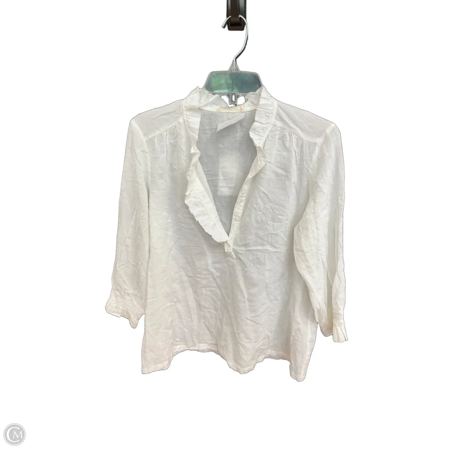 Top Long Sleeve By Cmb In White, Size: M