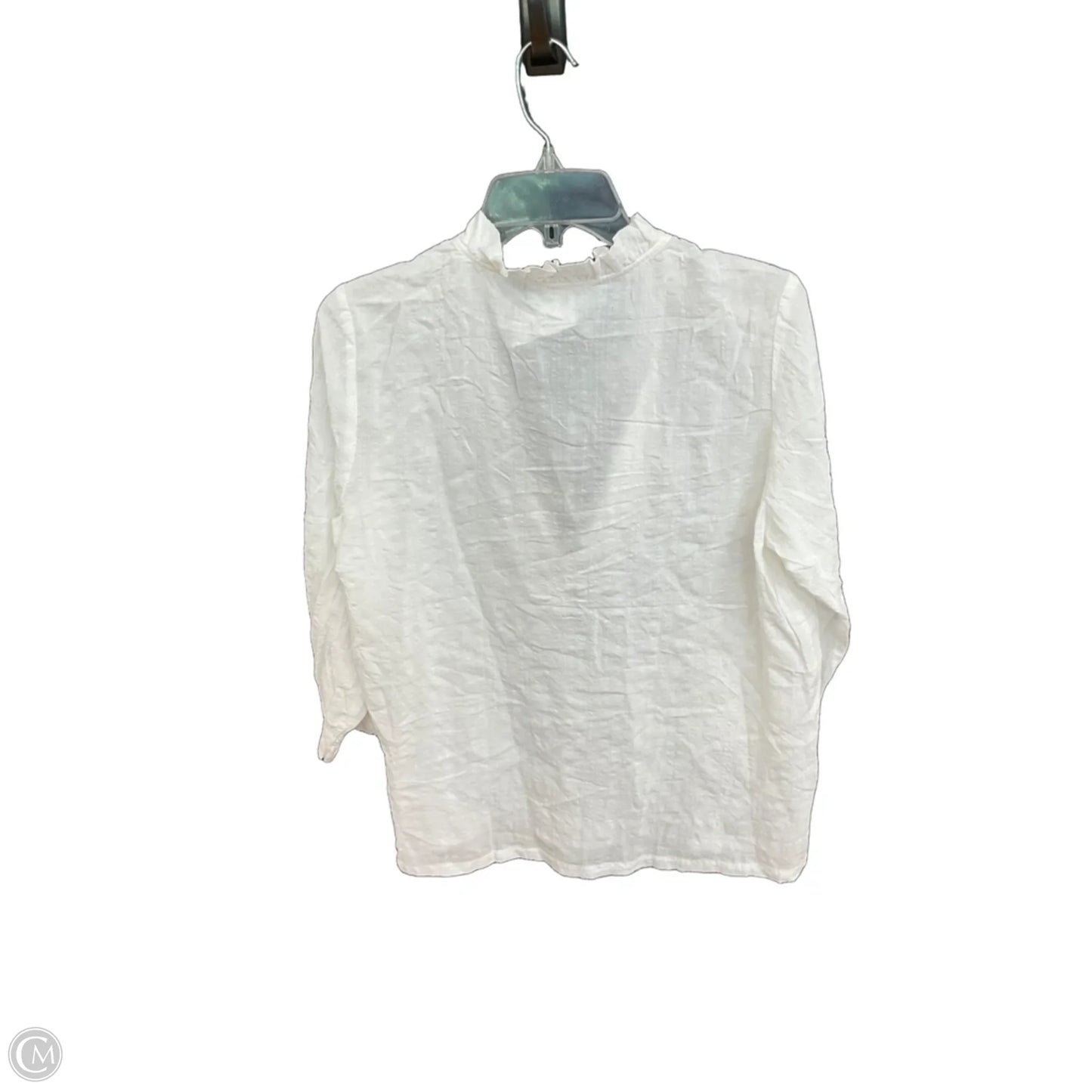 Top Long Sleeve By Cmb In White, Size: M