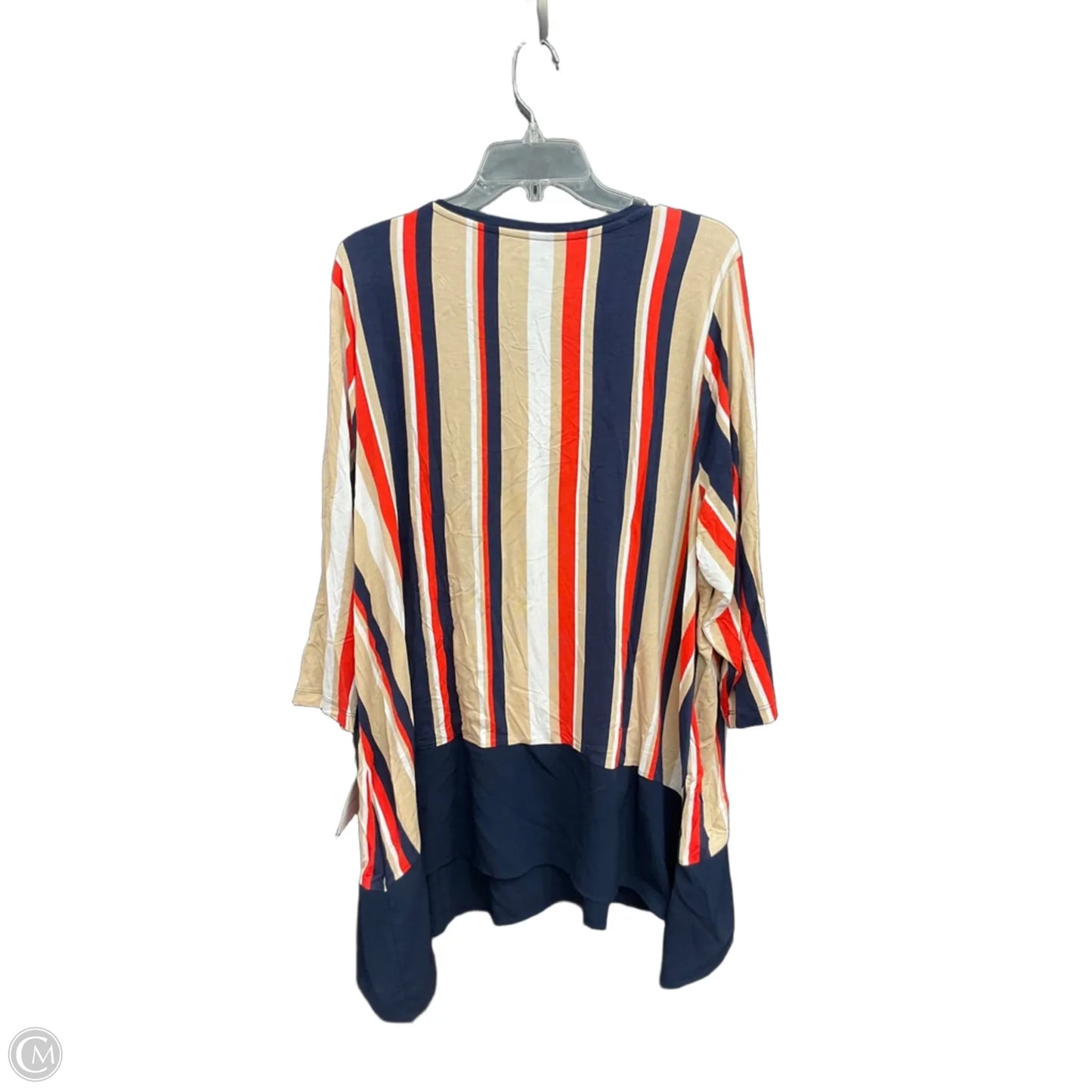 Top 3/4 Sleeve By Croft And Barrow In Striped Pattern, Size: 3x